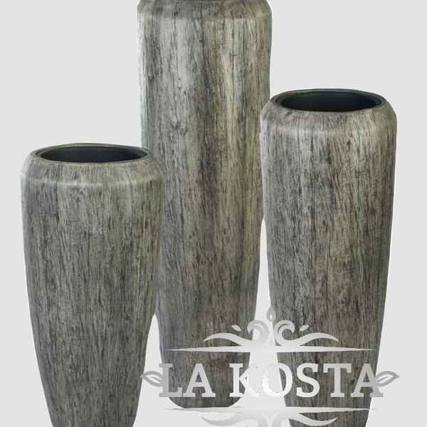 100% уникальные фото Кашпо полистоун Pw-woodbrown Vase D34xH75 с тех. горшком